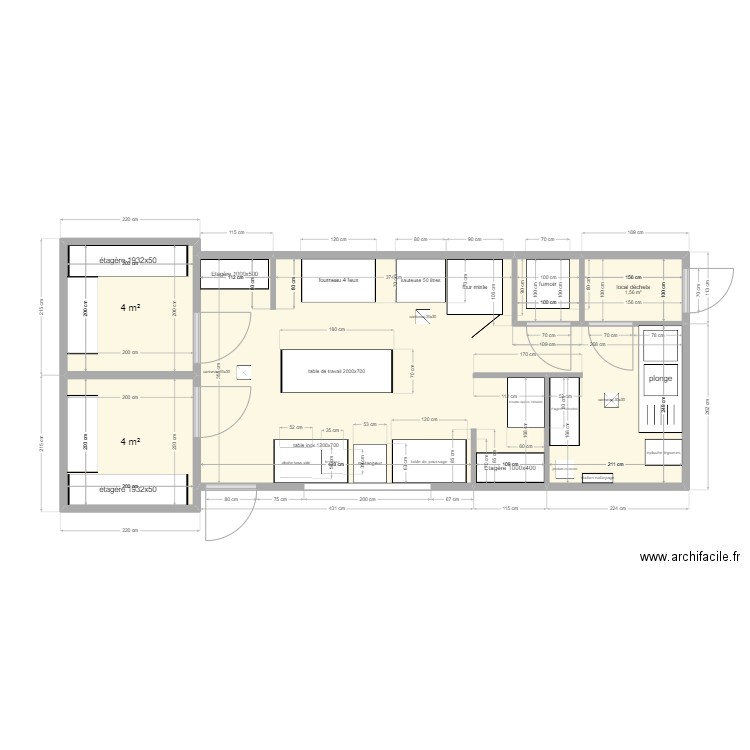 atelier Kergroas PQ. Plan de 5 pièces et 34 m2