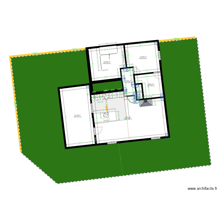 plan dans cadastre. Plan de 7 pièces et 98 m2