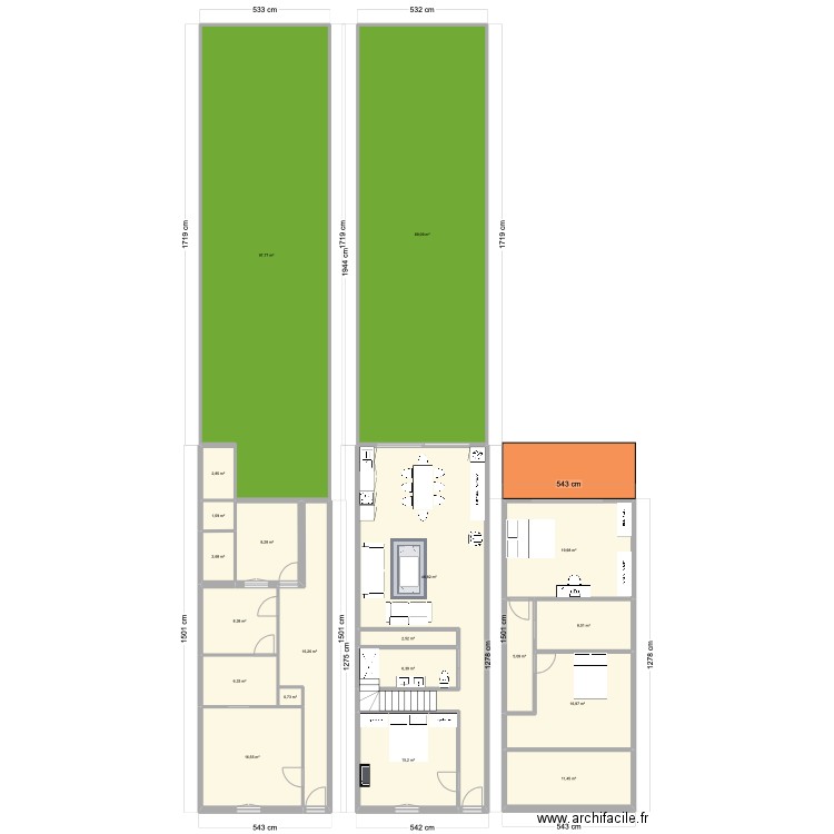 Projet maison Guillaume Leblanc. Plan de 20 pièces et 385 m2