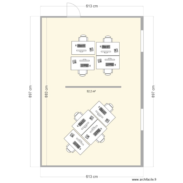 OPENSPACE. Plan de 1 pièce et 52 m2