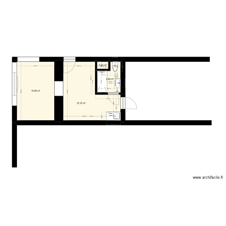 LAROUQUIE. Plan de 4 pièces et 26 m2