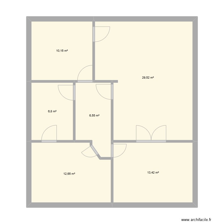 jolivet Actuel. Plan de 6 pièces et 79 m2