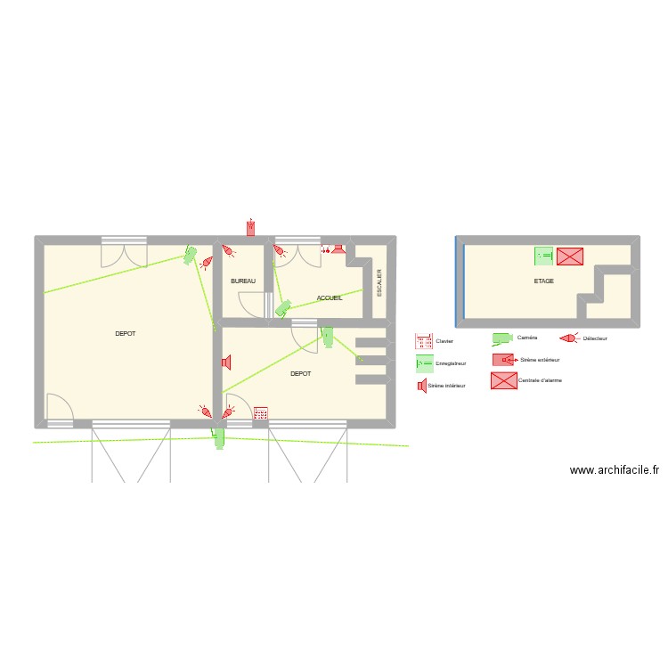 Attila/Vichy. Plan de 5 pièces et 63 m2