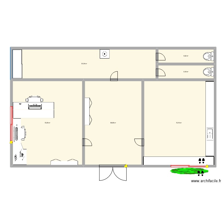 zone industrielle . Plan de 6 pièces et 273 m2