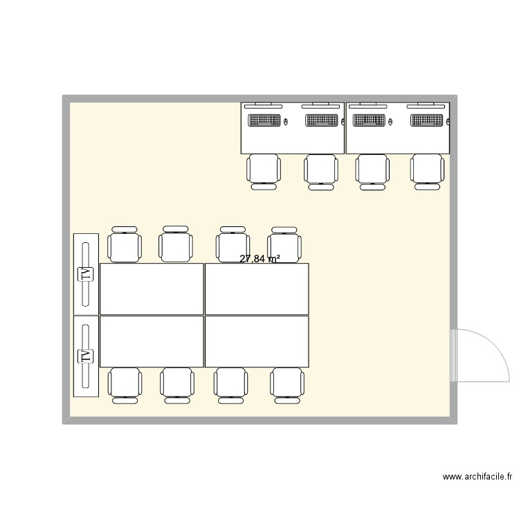 Aménagement PCO. Plan de 1 pièce et 28 m2