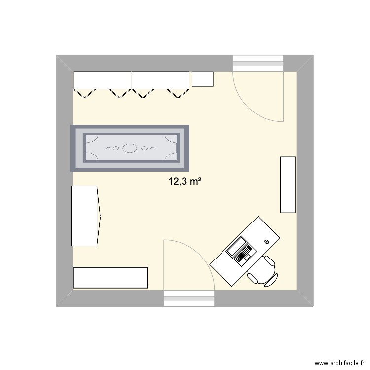 Grand box Harmo. Plan de 1 pièce et 12 m2