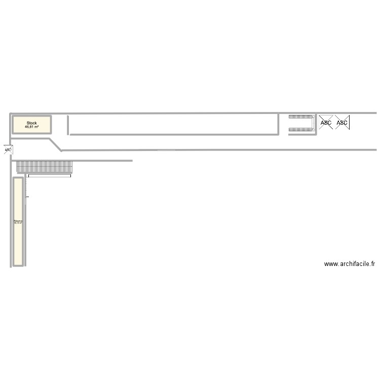 Auchan Mériadeck. Plan de 2 pièces et 103 m2