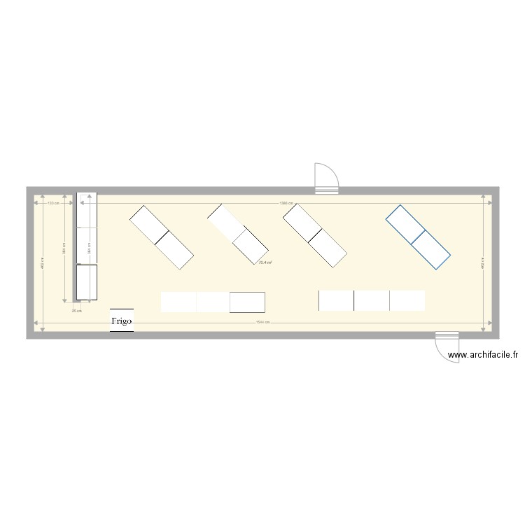 plan salle les saules. Plan de 1 pièce et 70 m2