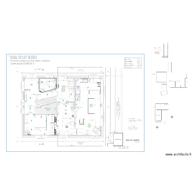 Songenaz R0. Plan de 1 pièce et 5 m2