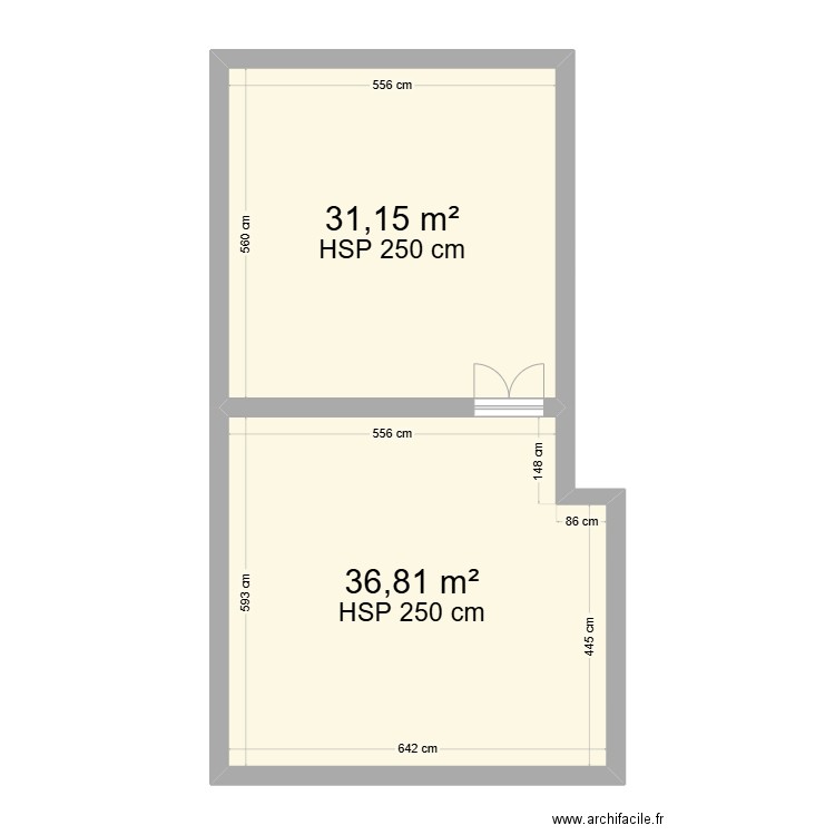 DigitalCenter. Plan de 2 pièces et 68 m2