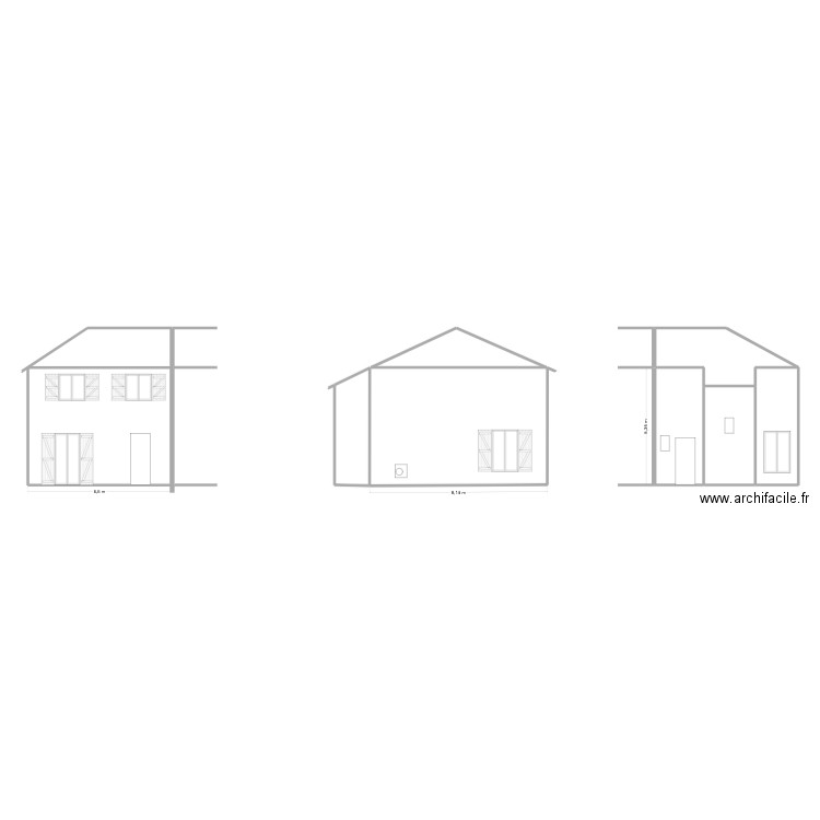 plan façade coté test. Plan de 7 pièces et 93 m2