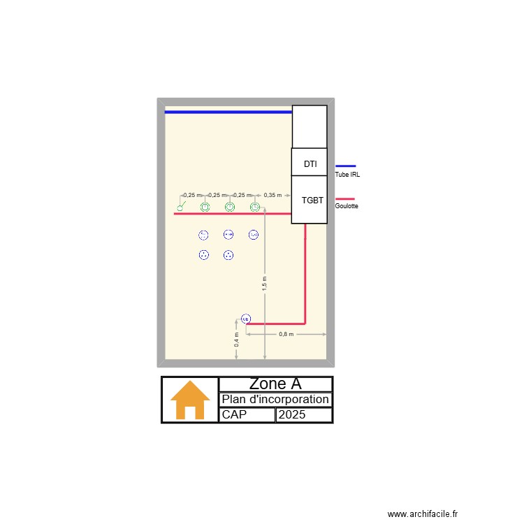 FACE A cap. Plan de 1 pièce et 4 m2