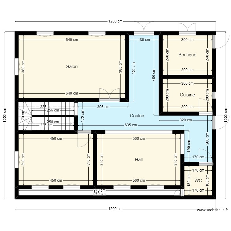 plan de terrain 12mx10m Client 22 40 72 27. Plan de 9 pièces et 101 m2