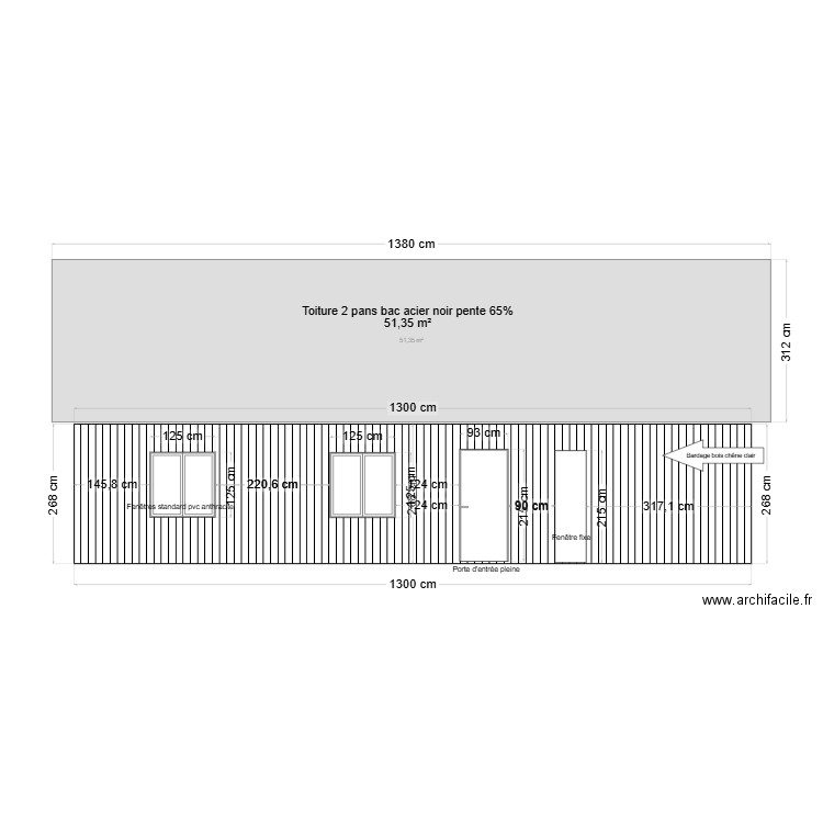 Façade ouest. Plan de 0 pièce et 0 m2