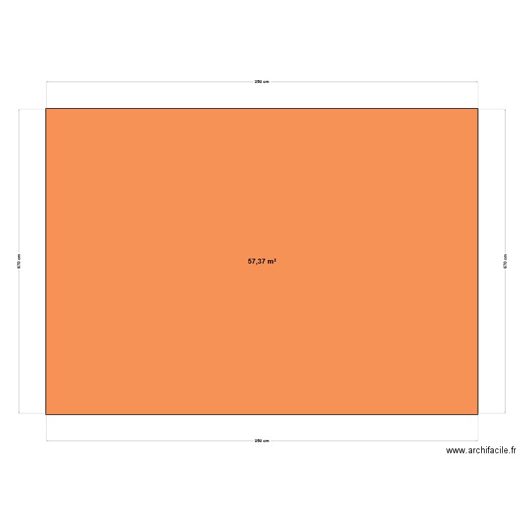 Piscine. Plan de 1 pièce et 57 m2