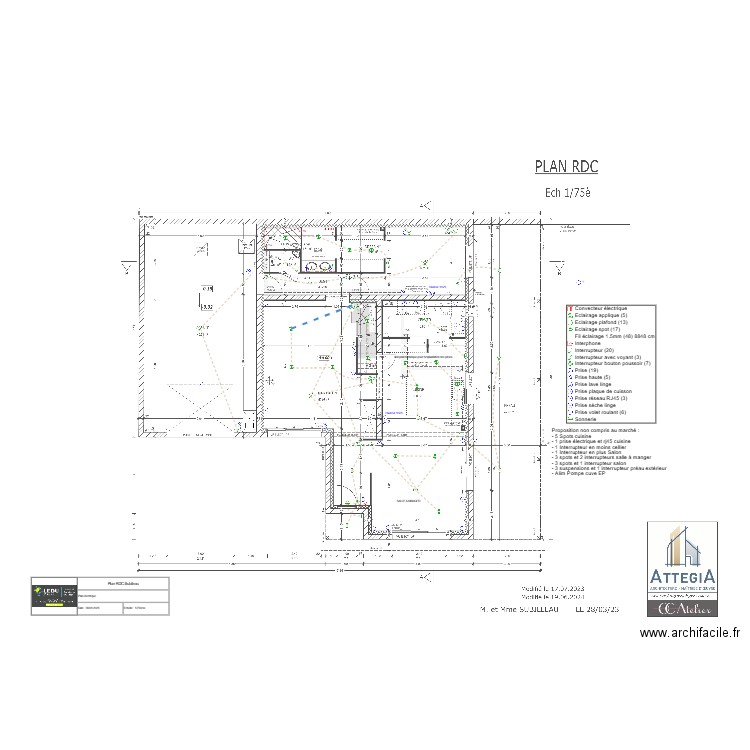 Plan RDC Subileau. Plan de 0 pièce et 0 m2