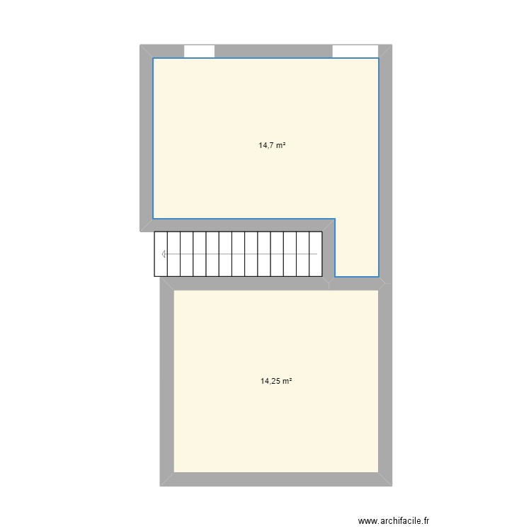 Genette salle a manger. Plan de 2 pièces et 29 m2