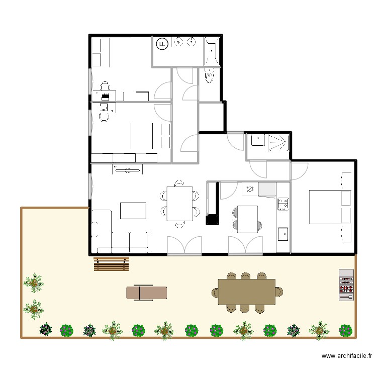 L'AQUARELLE. Plan de 11 pièces et 158 m2