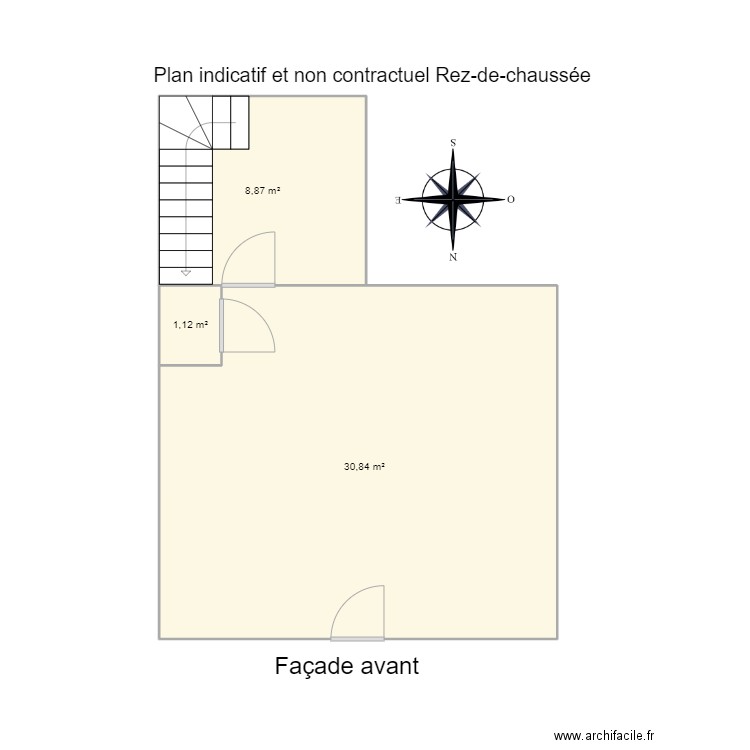 treignes Rez. Plan de 3 pièces et 41 m2