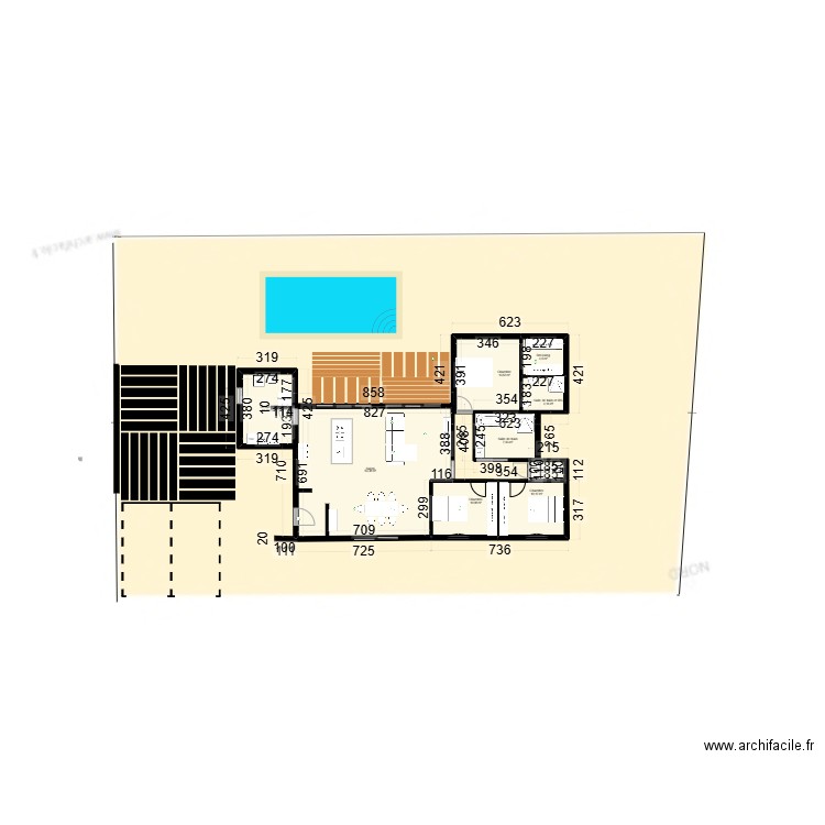 COUSINS II - PROJET 2. Plan de 9 pièces et 116 m2