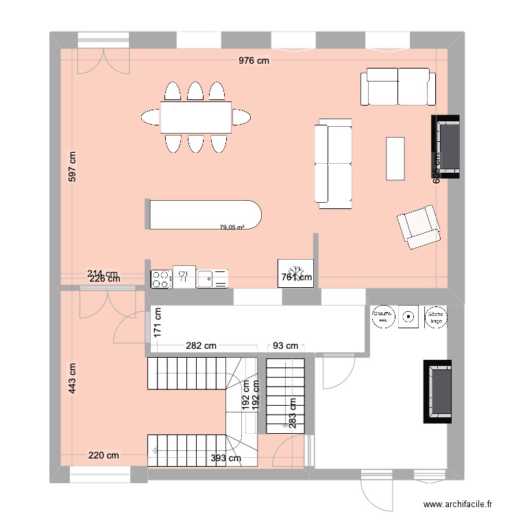 castelnau 3. Plan de 1 pièce et 79 m2