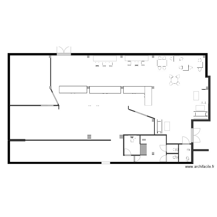 boulangerie.. Plan de 3 pièces et 336 m2