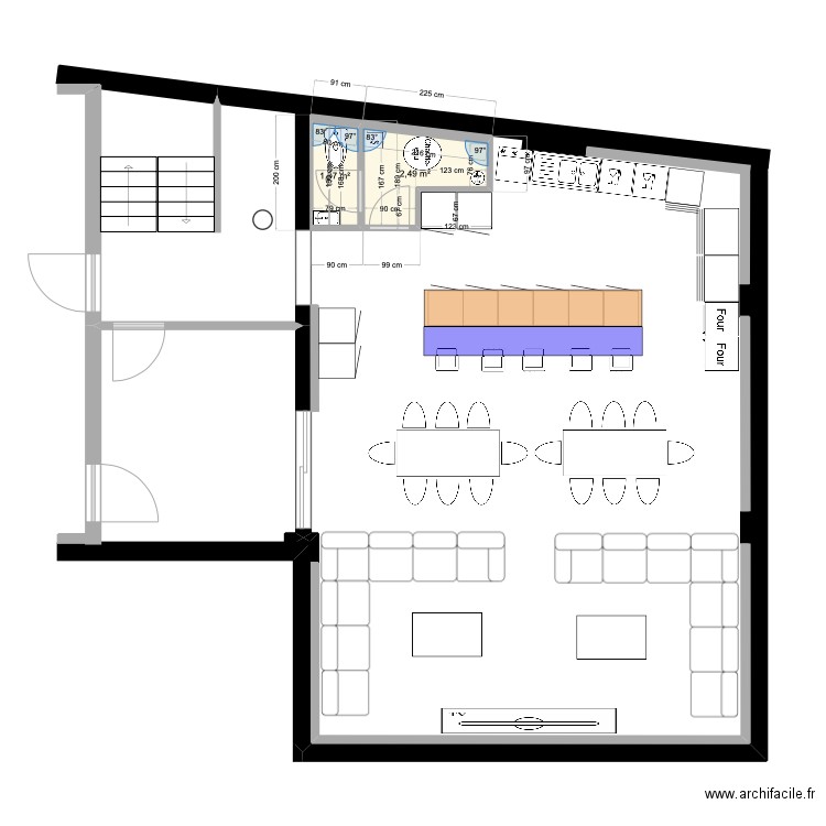 Plan 1er Etage/4 19 FM. Plan de 2 pièces et 4 m2