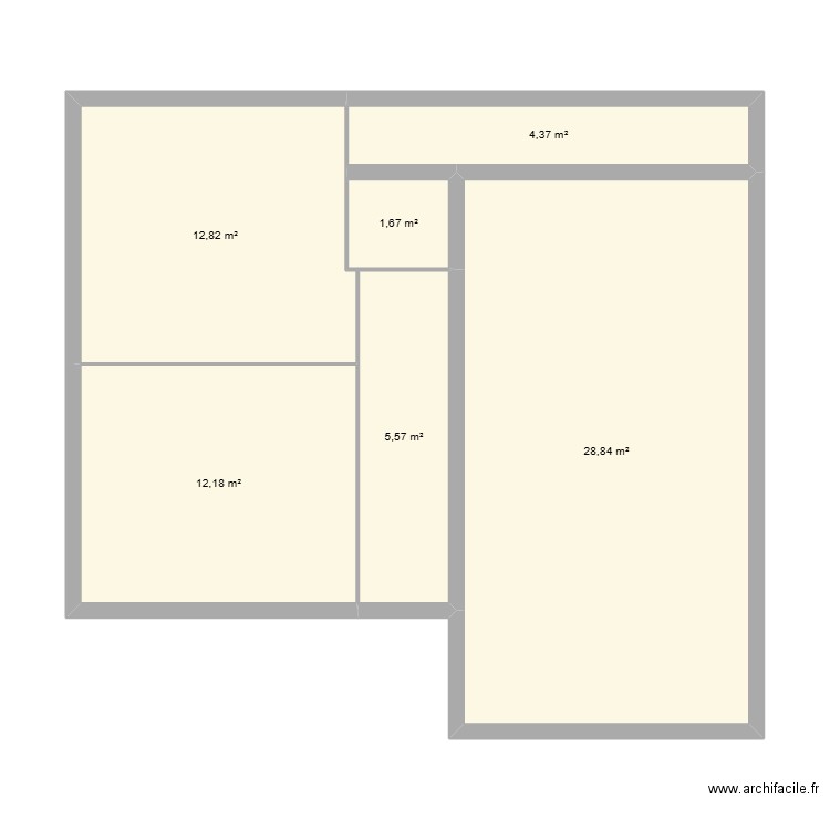 Saint viatre. Plan de 6 pièces et 65 m2