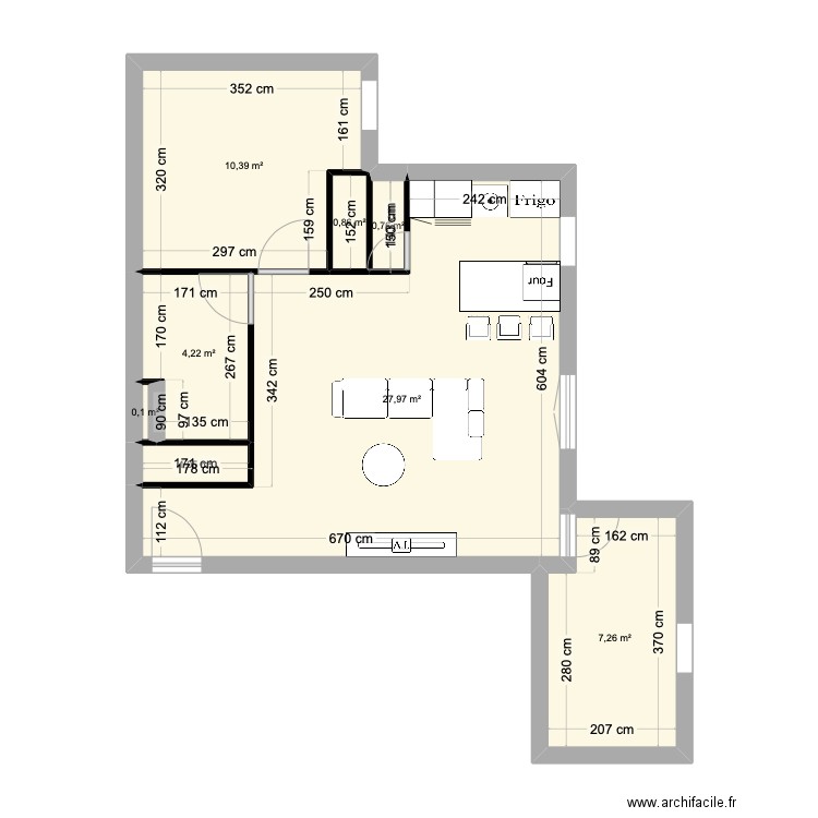 clos st jean. Plan de 8 pièces et 53 m2