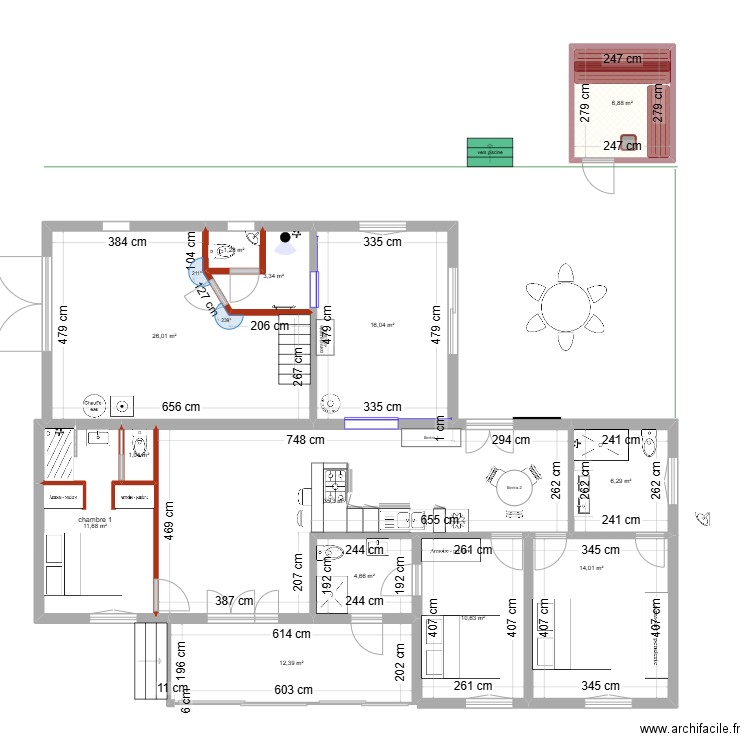 projet 4 ECO  bis Allemagne. Plan de 13 pièces et 150 m2