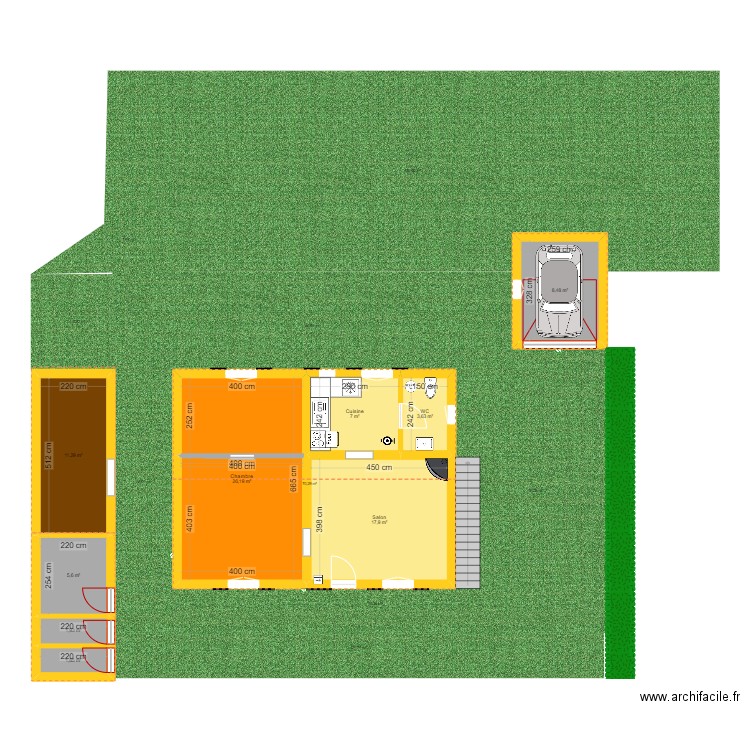 Ressons Le Long. Plan de 9 pièces et 84 m2