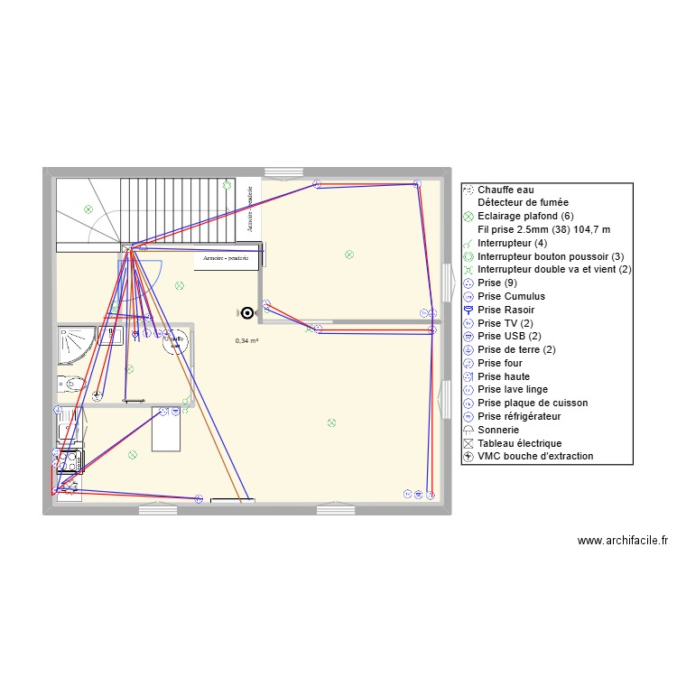 pharmacie 6. Plan de 4 pièces et 133 m2