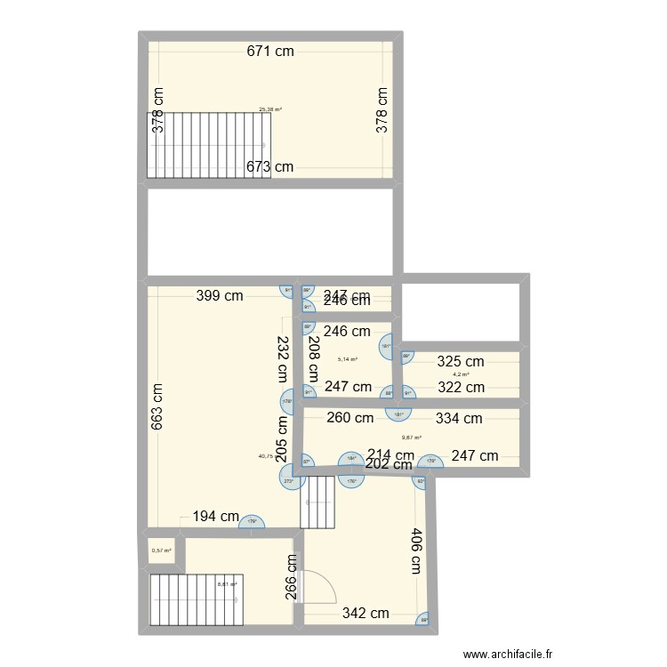 La gaumaise 1er étage . Plan de 8 pièces et 96 m2