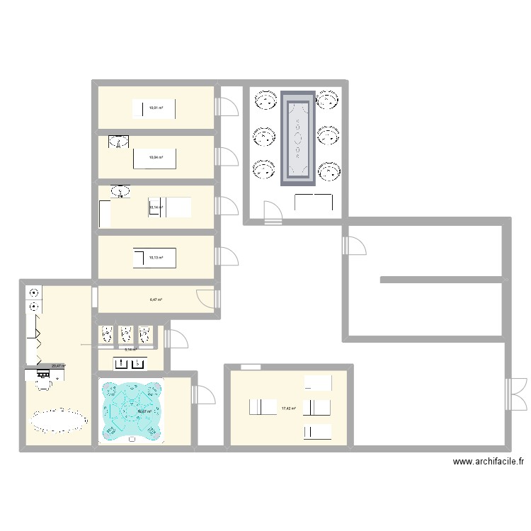 plan spa . Plan de 9 pièces et 102 m2