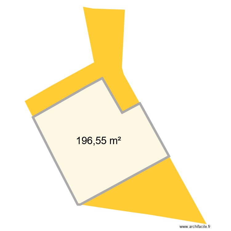 Total . Plan de 1 pièce et 197 m2