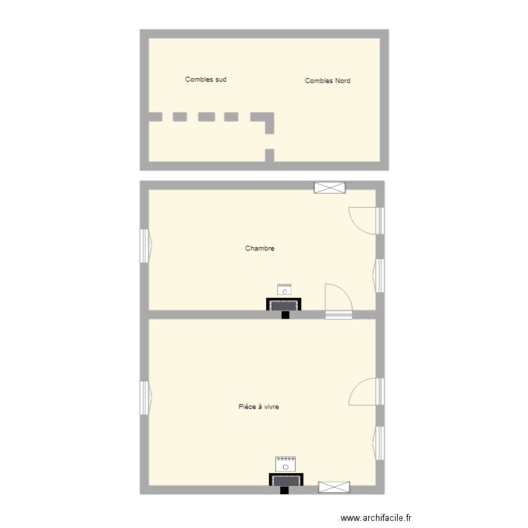 Succession AUDOUX Maison  . Plan de 4 pièces et 87 m2