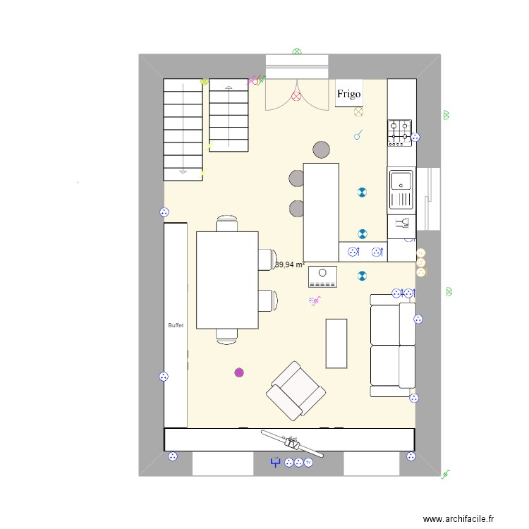 GRANDE DE LAPRADE 1er étage fini. Plan de 1 pièce et 40 m2