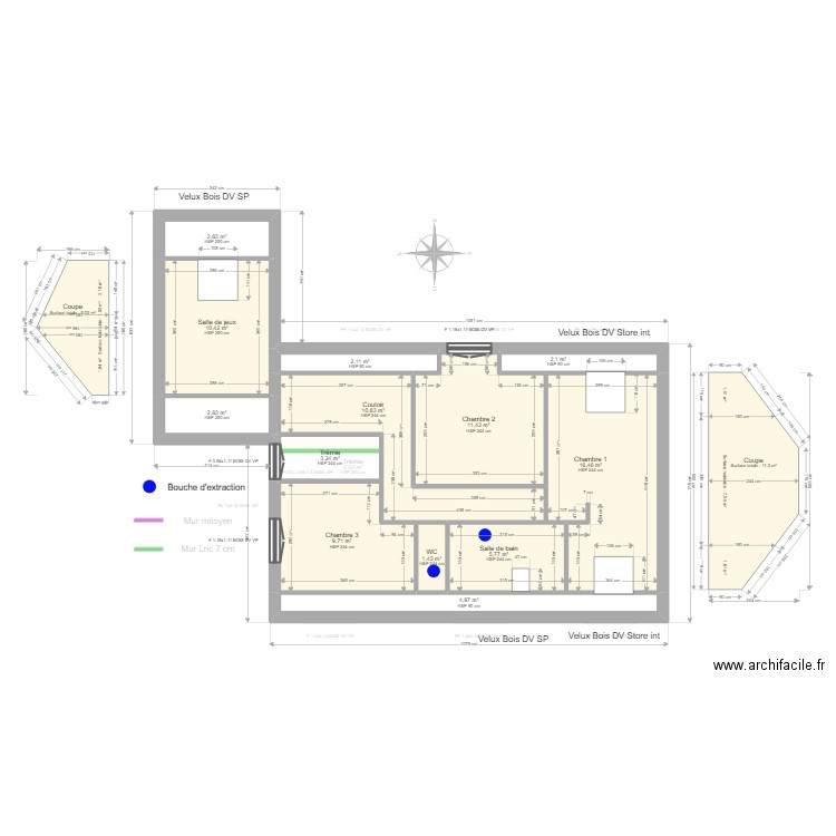 ML24013751. Plan de 19 pièces et 170 m2