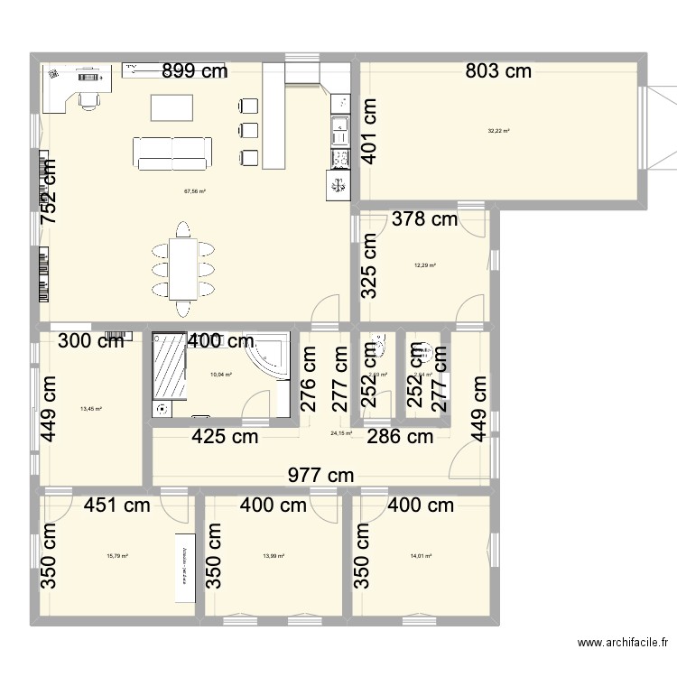 Maison. Plan de 11 pièces et 209 m2