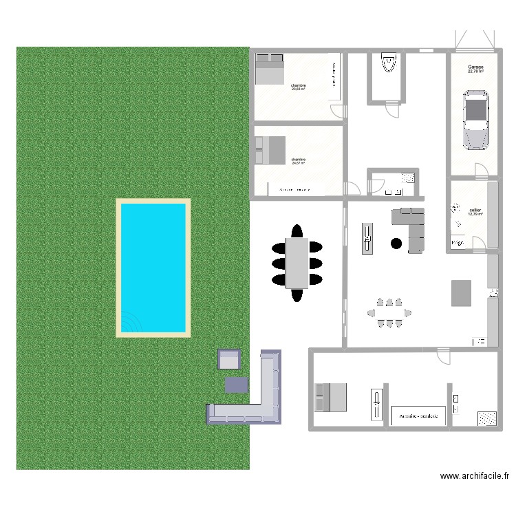 maison. Plan de 4 pièces et 84 m2