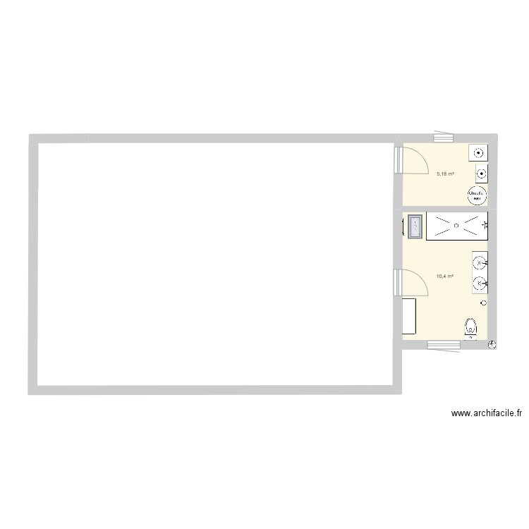 maison. Plan de 2 pièces et 16 m2