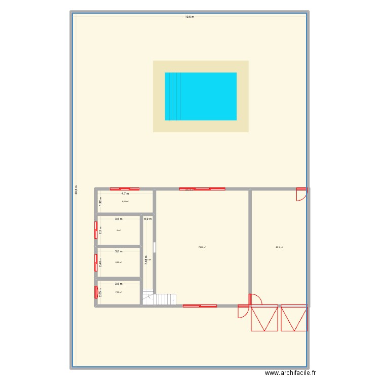 MAISON RDC. Plan de 8 pièces et 741 m2