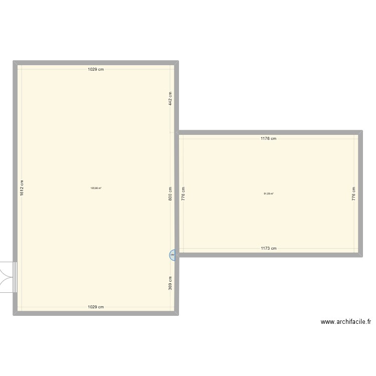 sci penin. Plan de 2 pièces et 257 m2