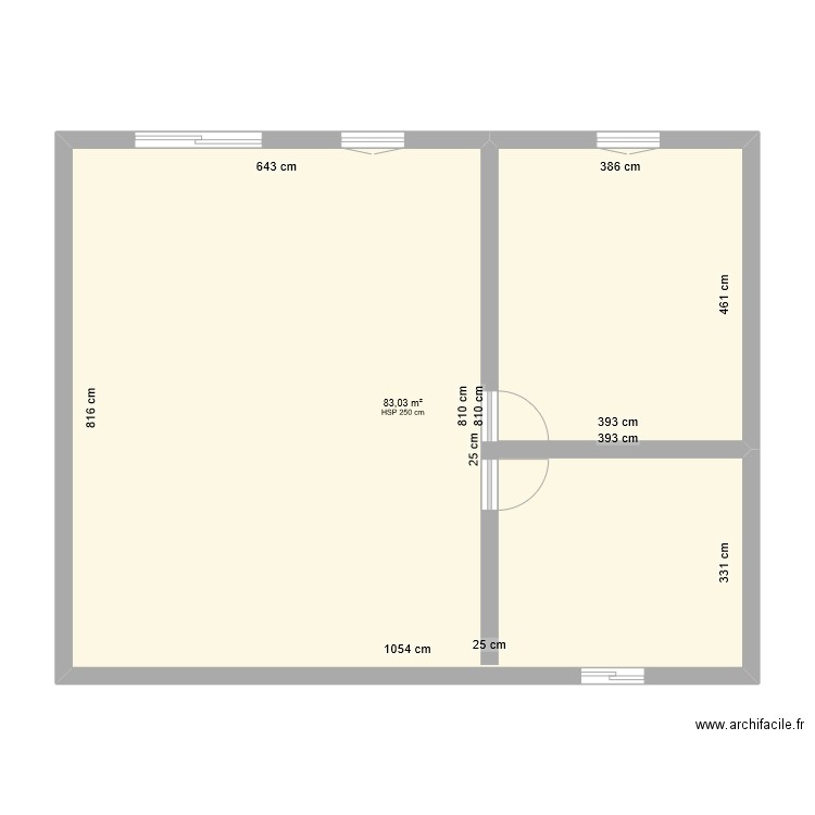 essai. Plan de 1 pièce et 83 m2