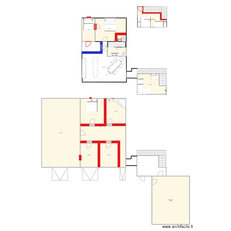 Chalet St-Alexis. Plan de 13 pièces et 255 m2