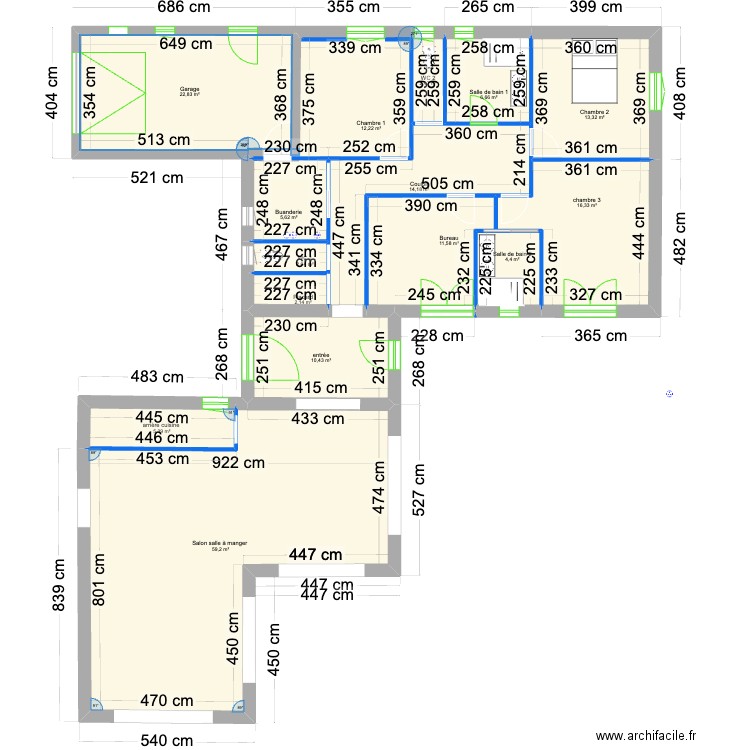 CMI MAS plomberie. Plan de 15 pièces et 189 m2