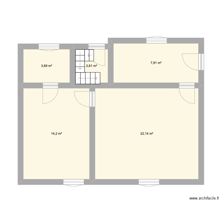 Avant-maison emois. Plan de 5 pièces et 51 m2