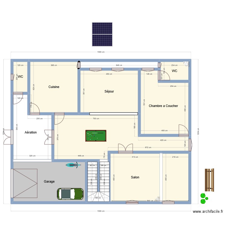 plan de terrain 15mx12m Client 36037100 3D. Plan de 12 pièces et 156 m2