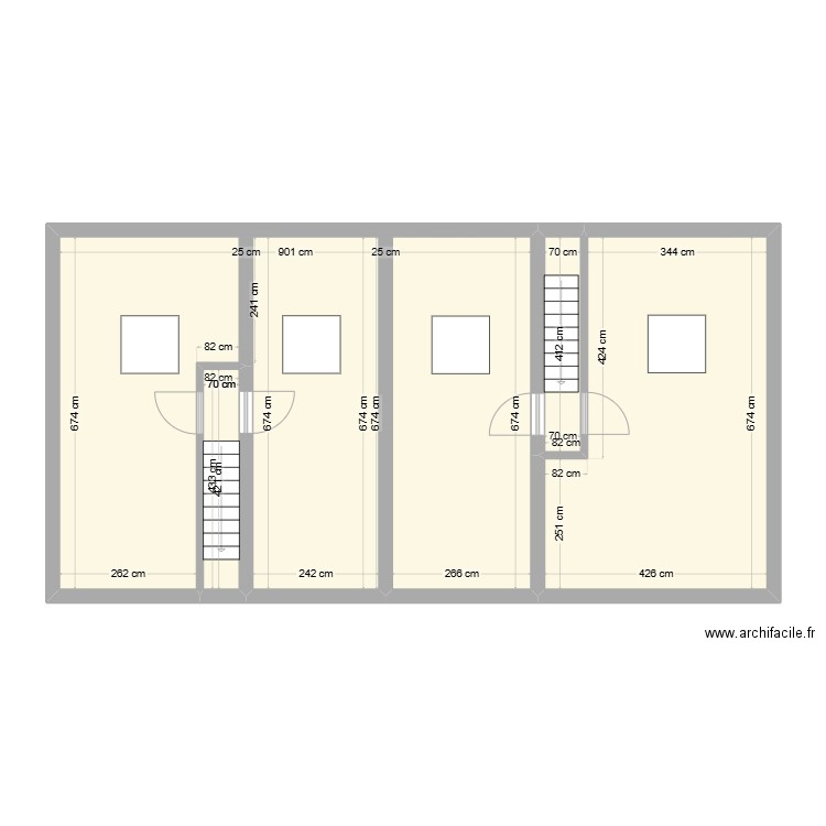 ETAGE MAISON CADENET. Plan de 4 pièces et 85 m2