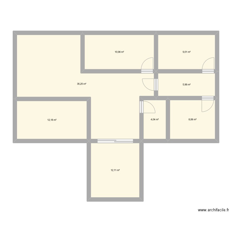 maison projet pro. Plan de 8 pièces et 98 m2